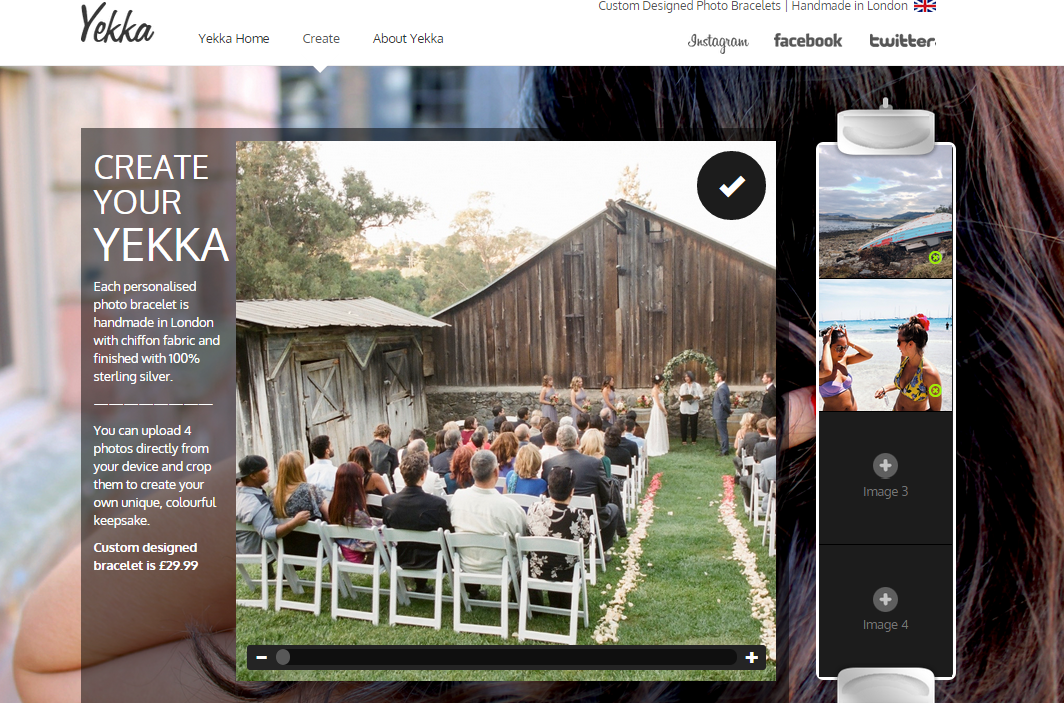 Custom designer feature on Yekka site.