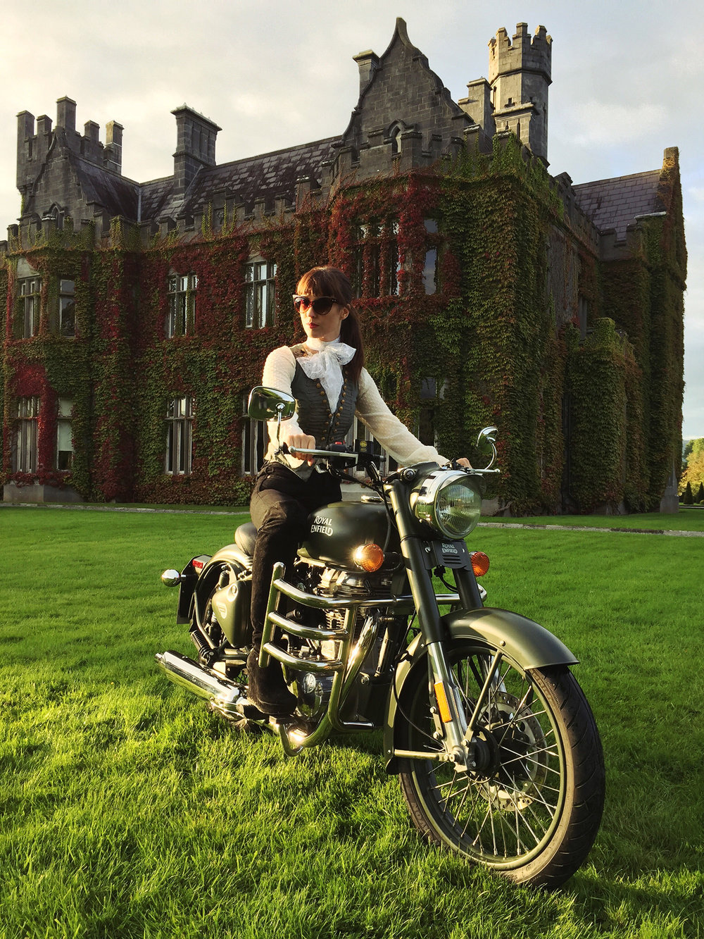 Kojii Helnwein and her Royal Enfield