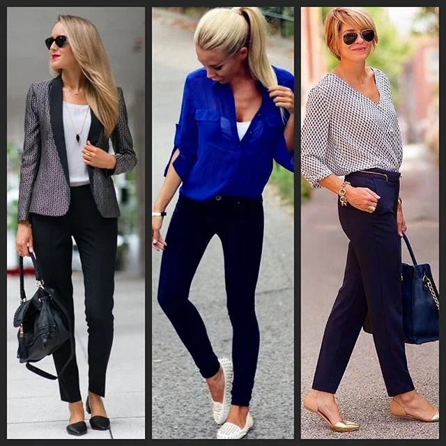 {Inspiration} 🎀💎👠 - Bom dia gente✨💫 Hoje por aqui &eacute; v&eacute;spera de feriado, logo um casual day hehehe. Por isso selecionei alguns looks "comfys" com flats nos p&eacute;s, mas sem deixar de lado o estilo e dresscode necess&aacu