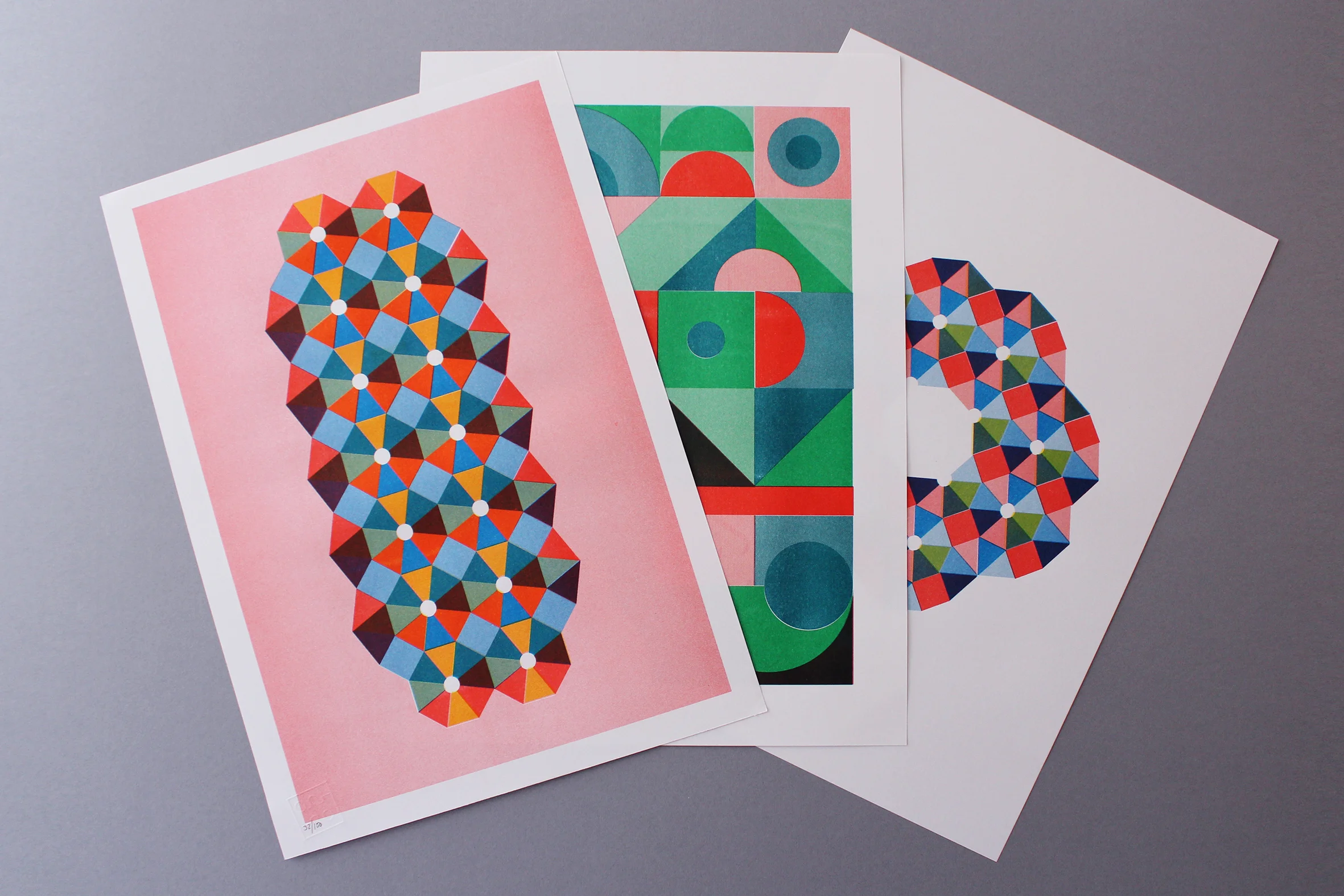 A3 Becca Allen Stack Kaleidoscope Risograph print