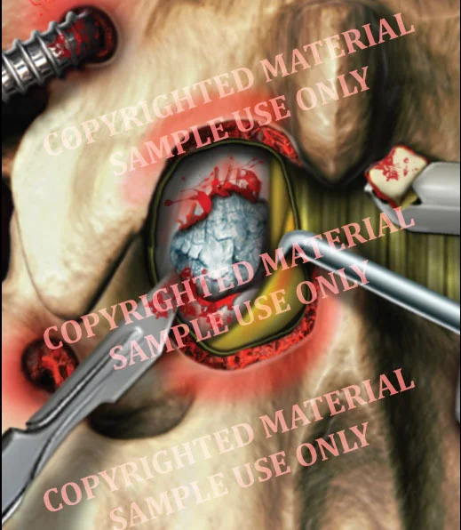 Medical-legal exhibit - Disc removal inset