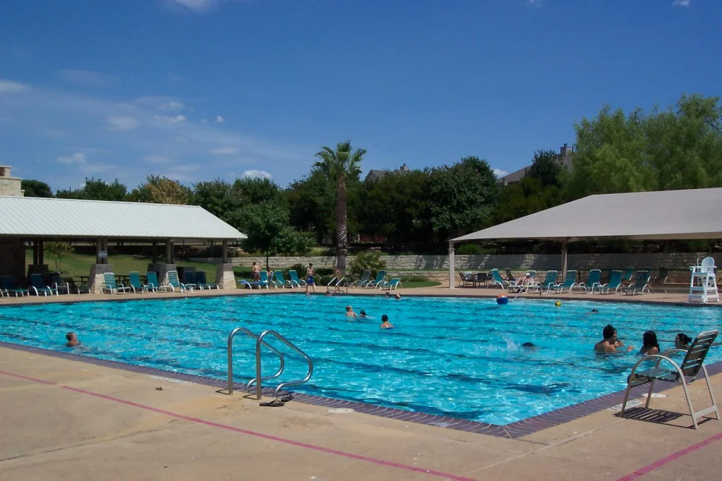 One of 3 pools at the Avery Ranch Main Amenities Center with 4 other pool complexes throughout Avery Ranch.