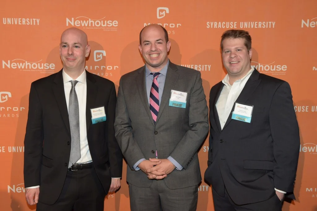 Guy Patrick Cunningham (left), Brian Stelter (center) & Matthew Billy (right)
