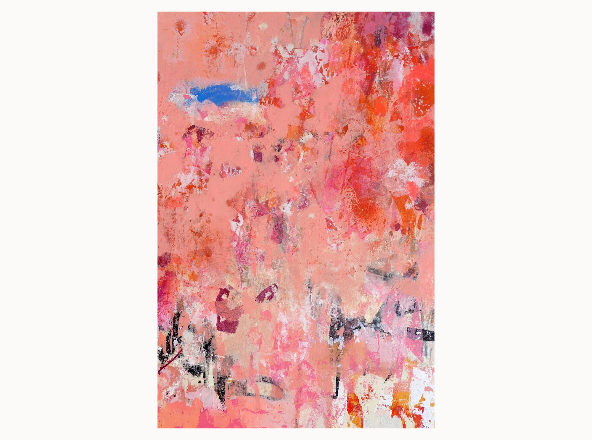 Orange flowers, 2019, acrylic, aerosol, ink, plywood, 40 x 60 cm