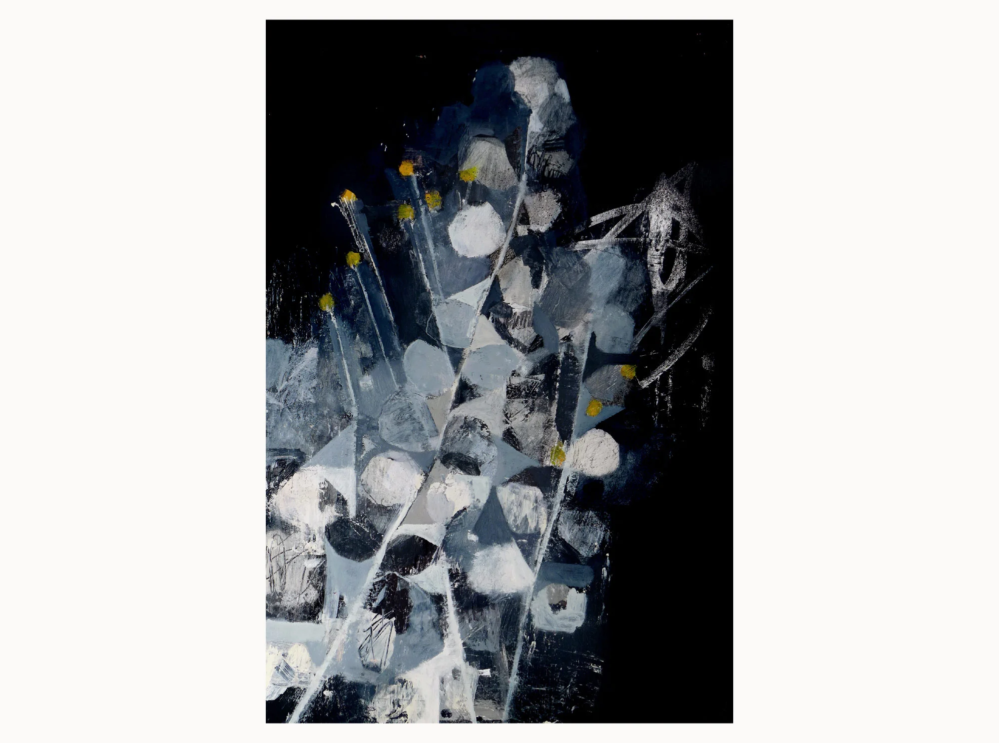 Silver lining, 2019, acrylic, aerosol, ink, plywood, 40 x 60 cm