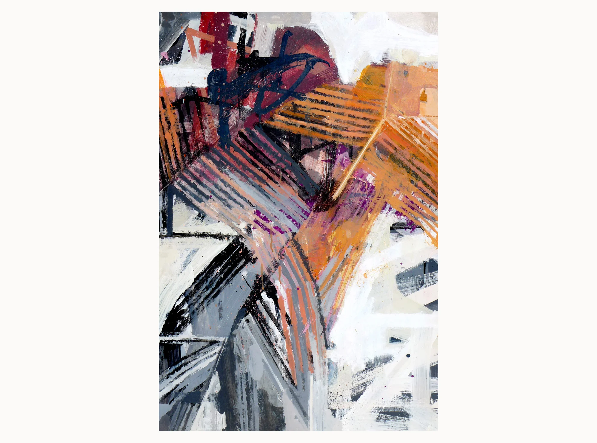 Sumer shade , 2018, acrylic, aerosol, plywood, 60 x 90 cm