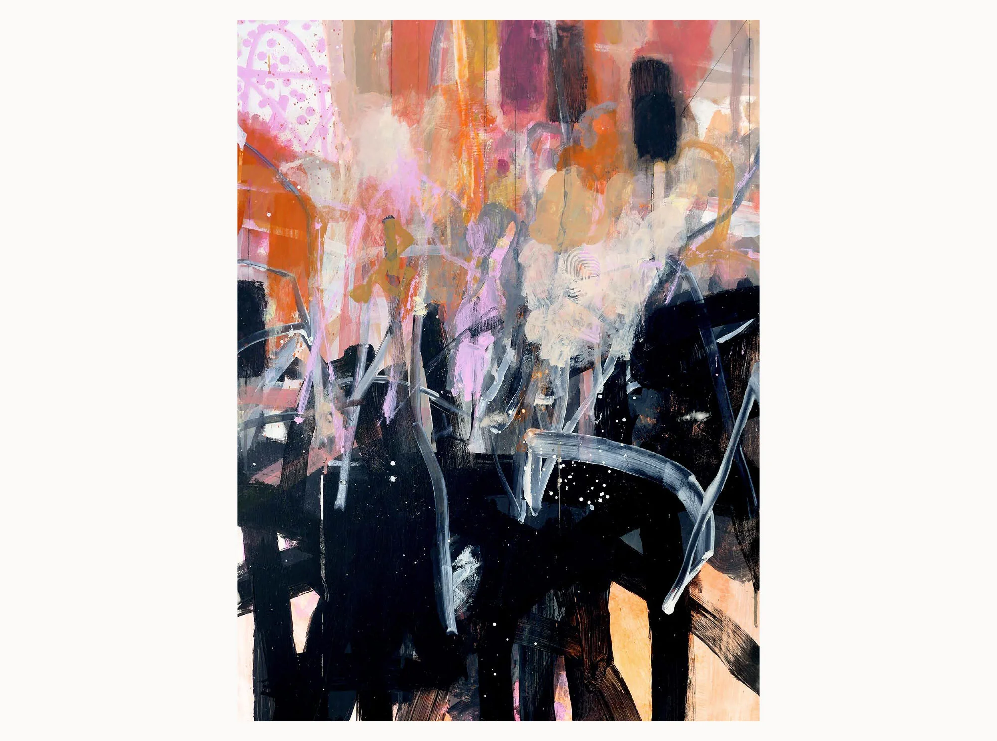 Banksia study 3 , 2017, acrylic, aerosol, plywood, 60 x 90 cm