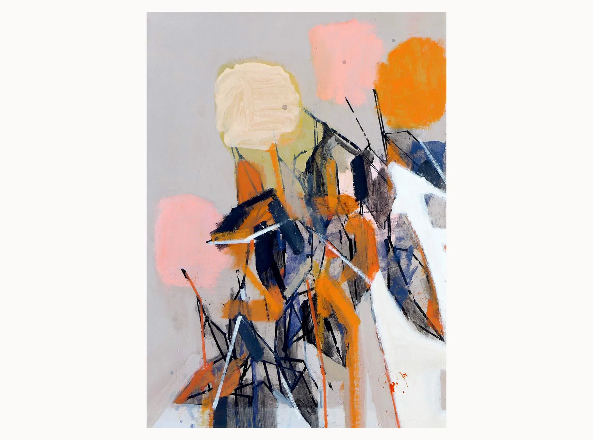 Roses , 2016, acrylic, ink, plywood, 30 x 40 cm