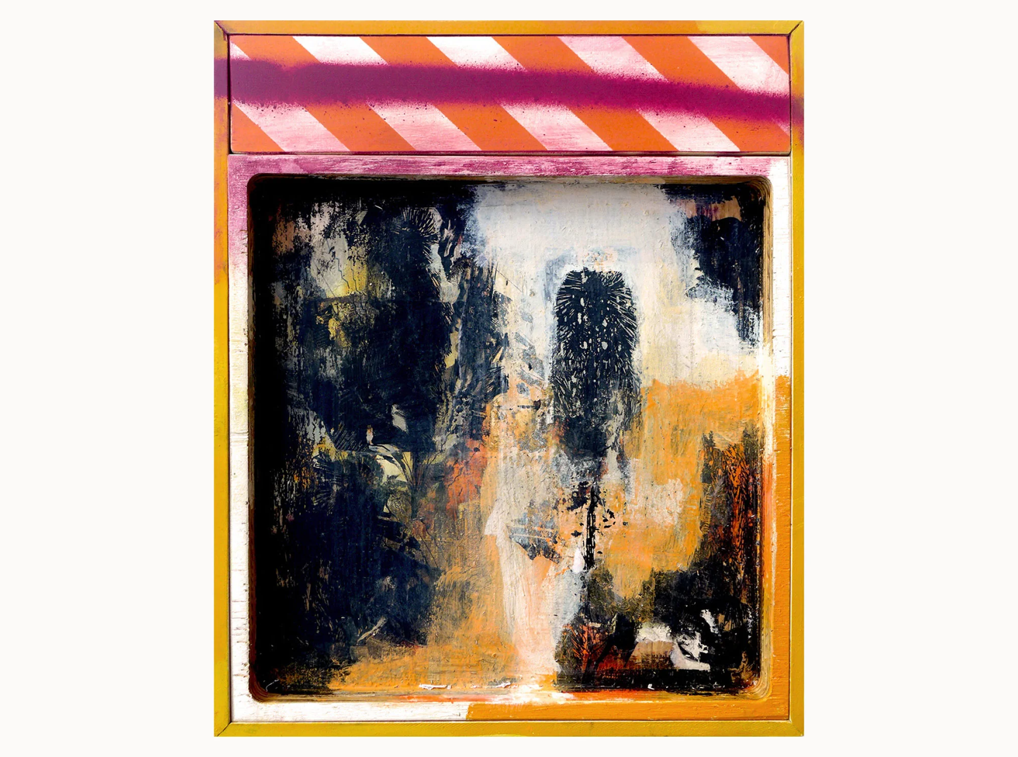 Banskia vandalism, 2015, acrylic, aerosol, wood, 35 x 45 cm