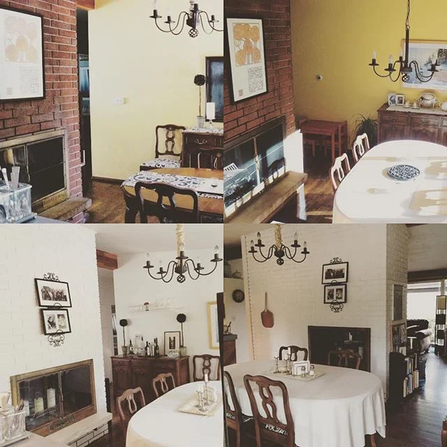 Top pictures are Beofre. Bottom Pictures are After- dining room side