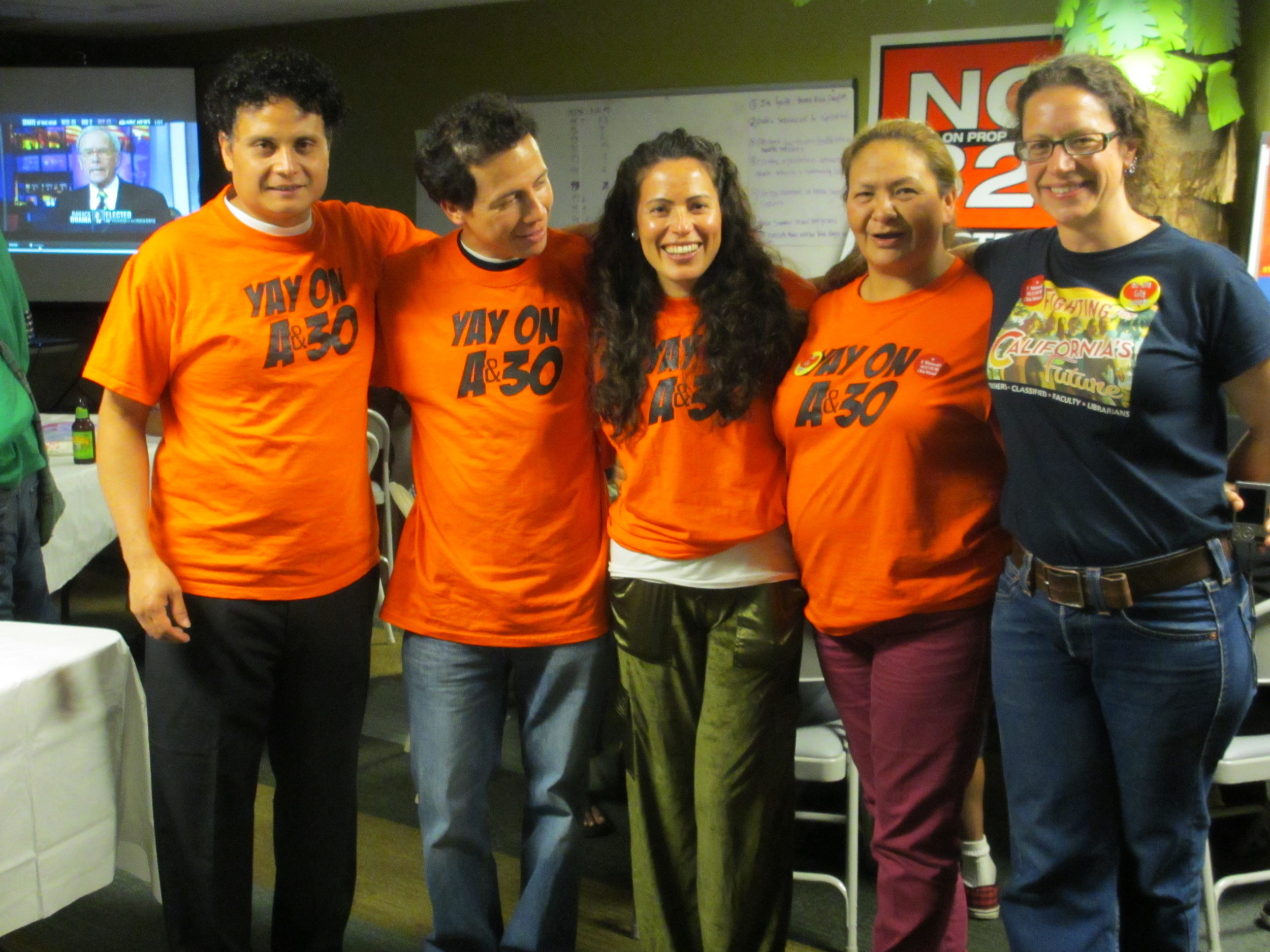 Supporters of California's Prop 30 and San Francisco's Measure A Photo: Ali Budner
