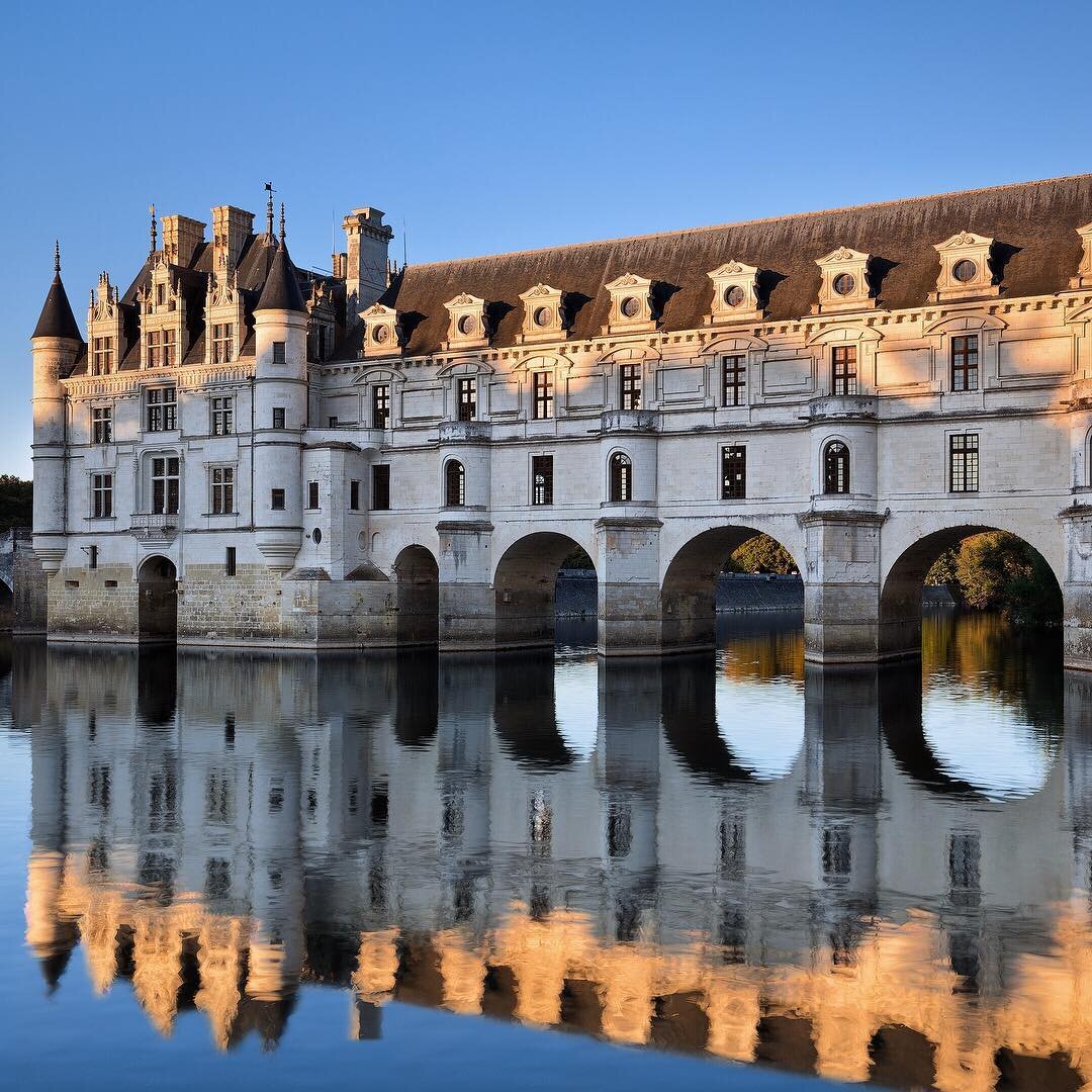 Majestic Chenonceau Castle. 
Did you know that you don't need to pay the entrance fee to have this view? Just go across the river, walk a little, and there you are. I strongly suggest paying the entrance fee and visit the inside of the castle and gar