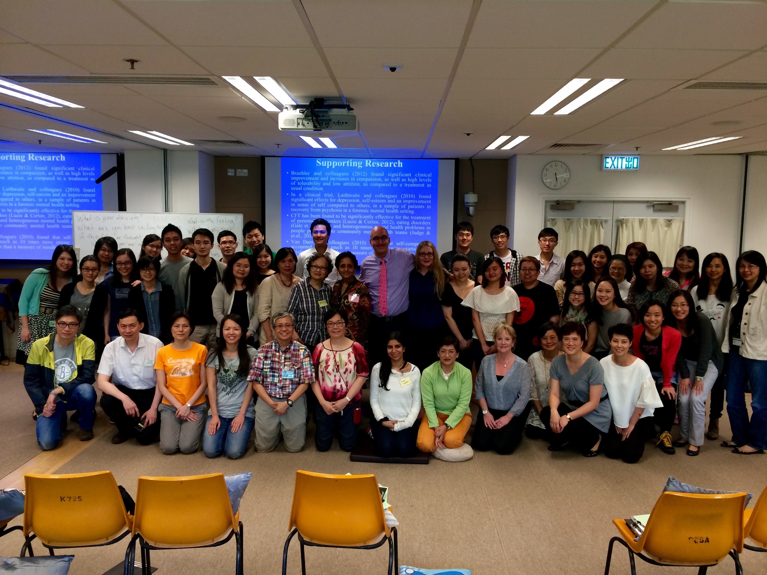 Dr. Tirch and Dr. Silberstein training CFT psychotherapists in Hong Kong, 2014