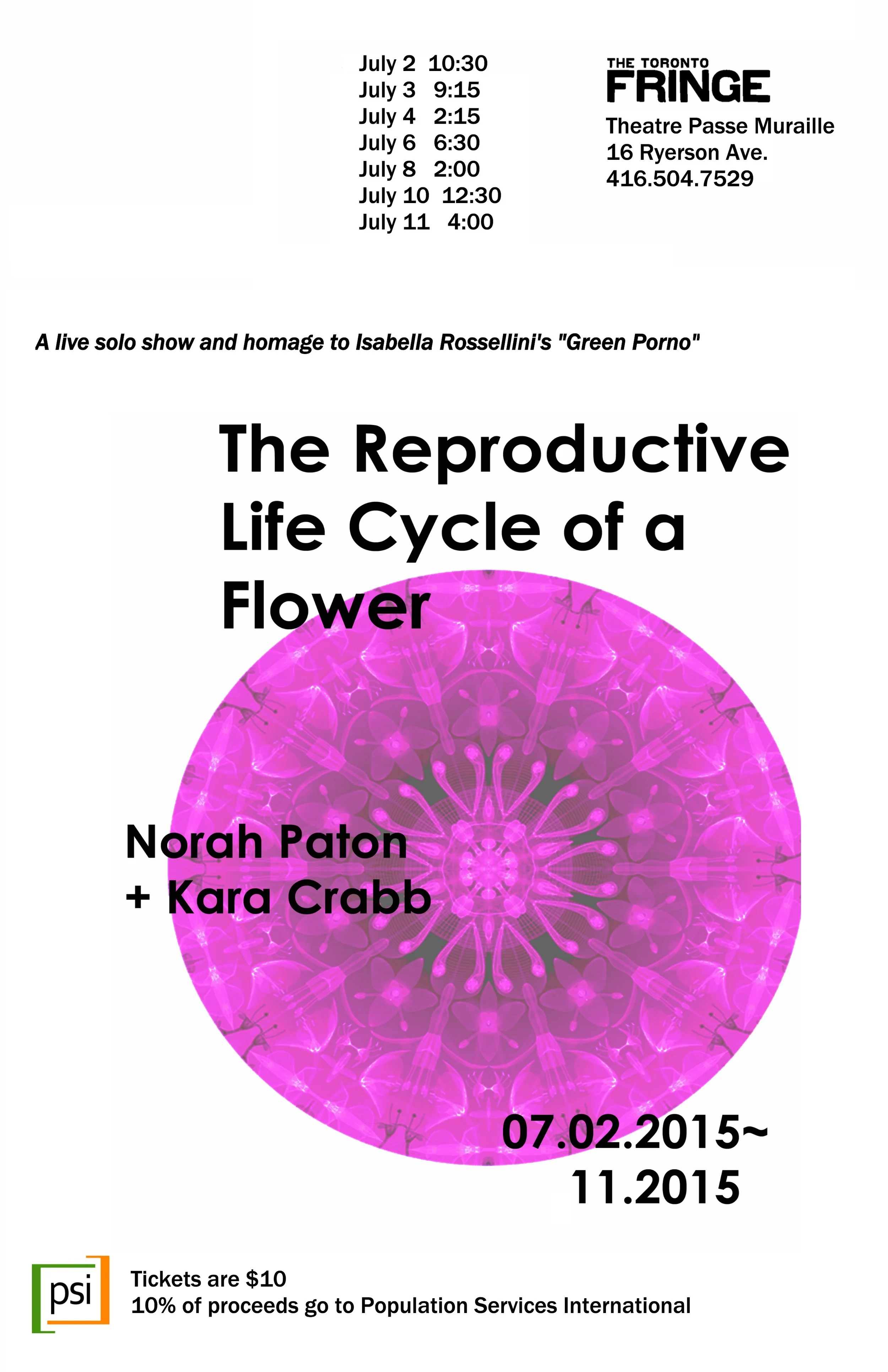 Poster for The Reproductive Life Cycle of a Flower Photo credit: Kara Crabb