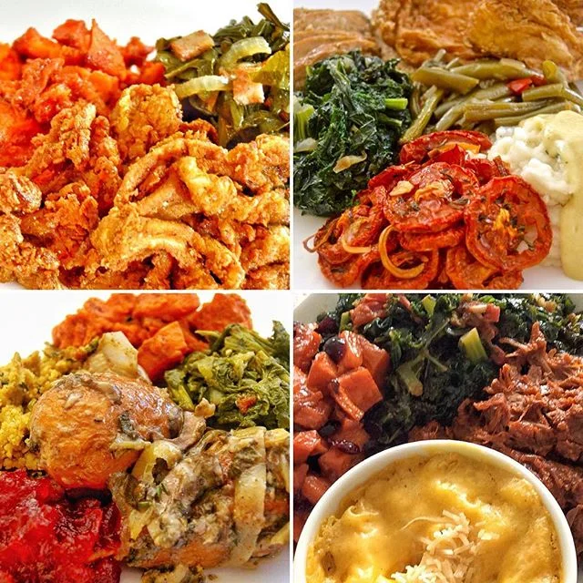 The Harvest Plate is back!
Cranberried Yams
Smoky Greens
Baked or Fried Seitan (Chkn)
Baked Macaroni and Cheese
LemonKissed Cranberry Sauce
For this and all other thanksgiving orders (trays and quarts) contact us by Sunday, November 18, 2018 by 5:00pm. Contact info in bio. #kembaskitchen #vegan #plantbased #losangeles #veganlosangeles #socal #localordersonly #treatyoself #seasonal #happythanksliving