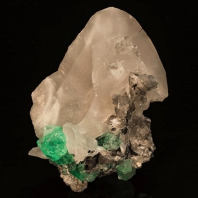 Calcite with Emerald from Columbia