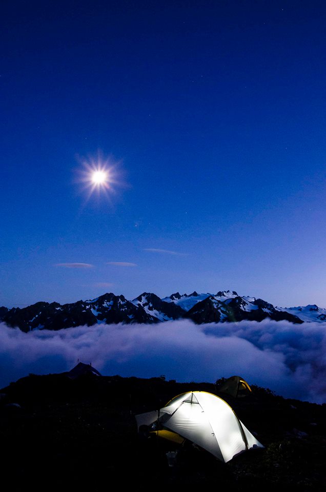  Full moon over Mt Olympus from the Baily Traverse 