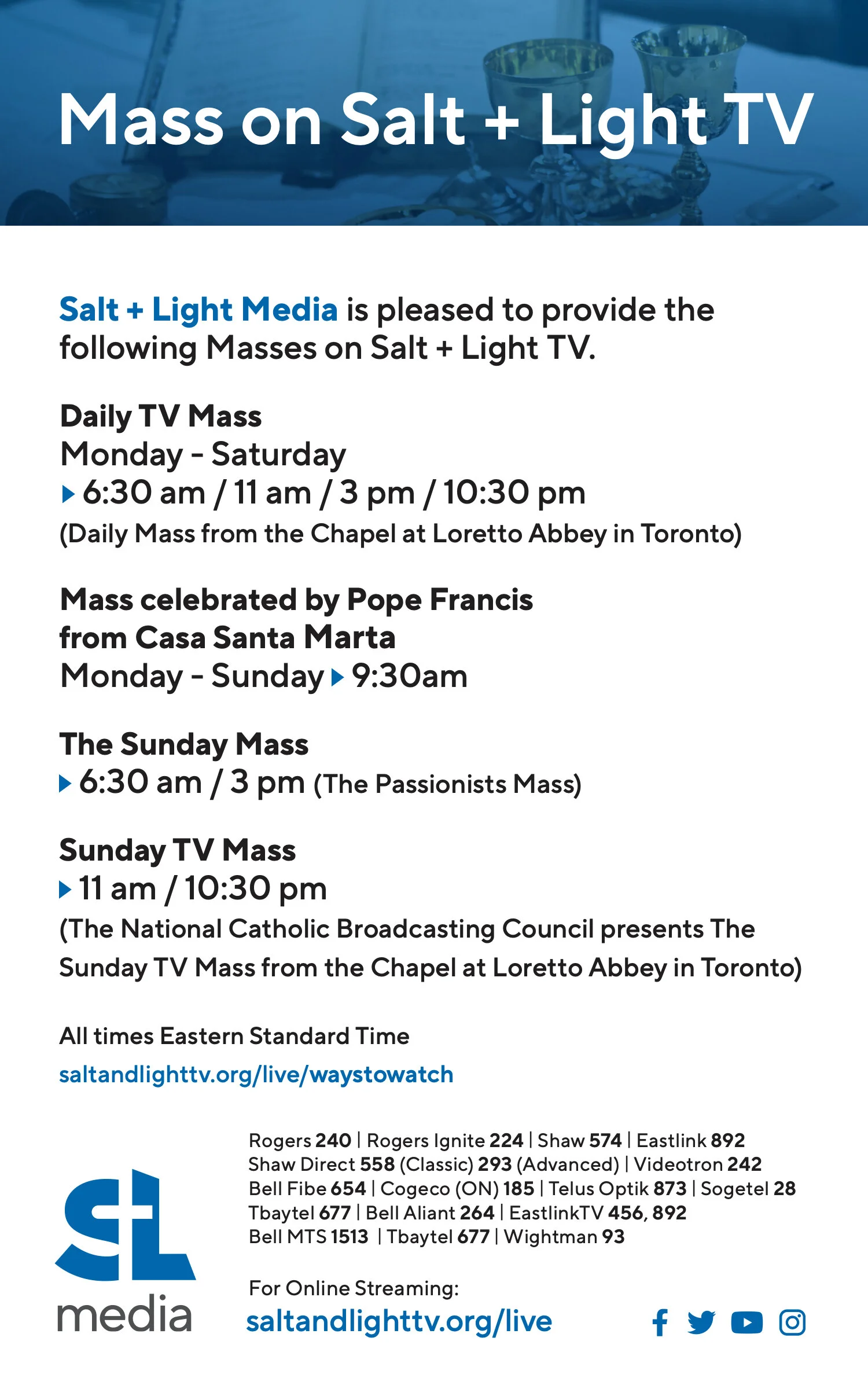 MASSES on Salt &amp; Light TV