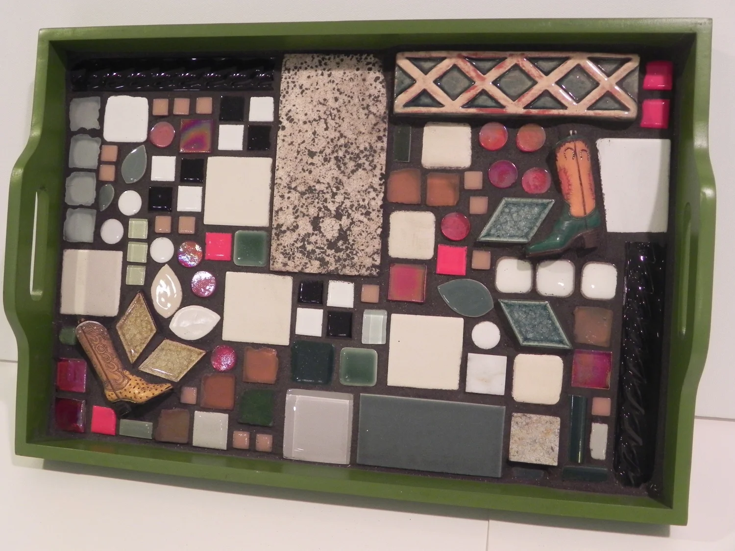 Mosaic Green Tray
