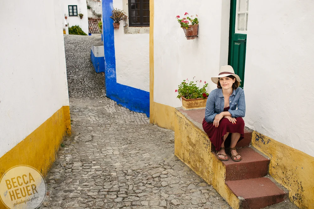 Dave even snapped this one of me on this picturesque stoop.