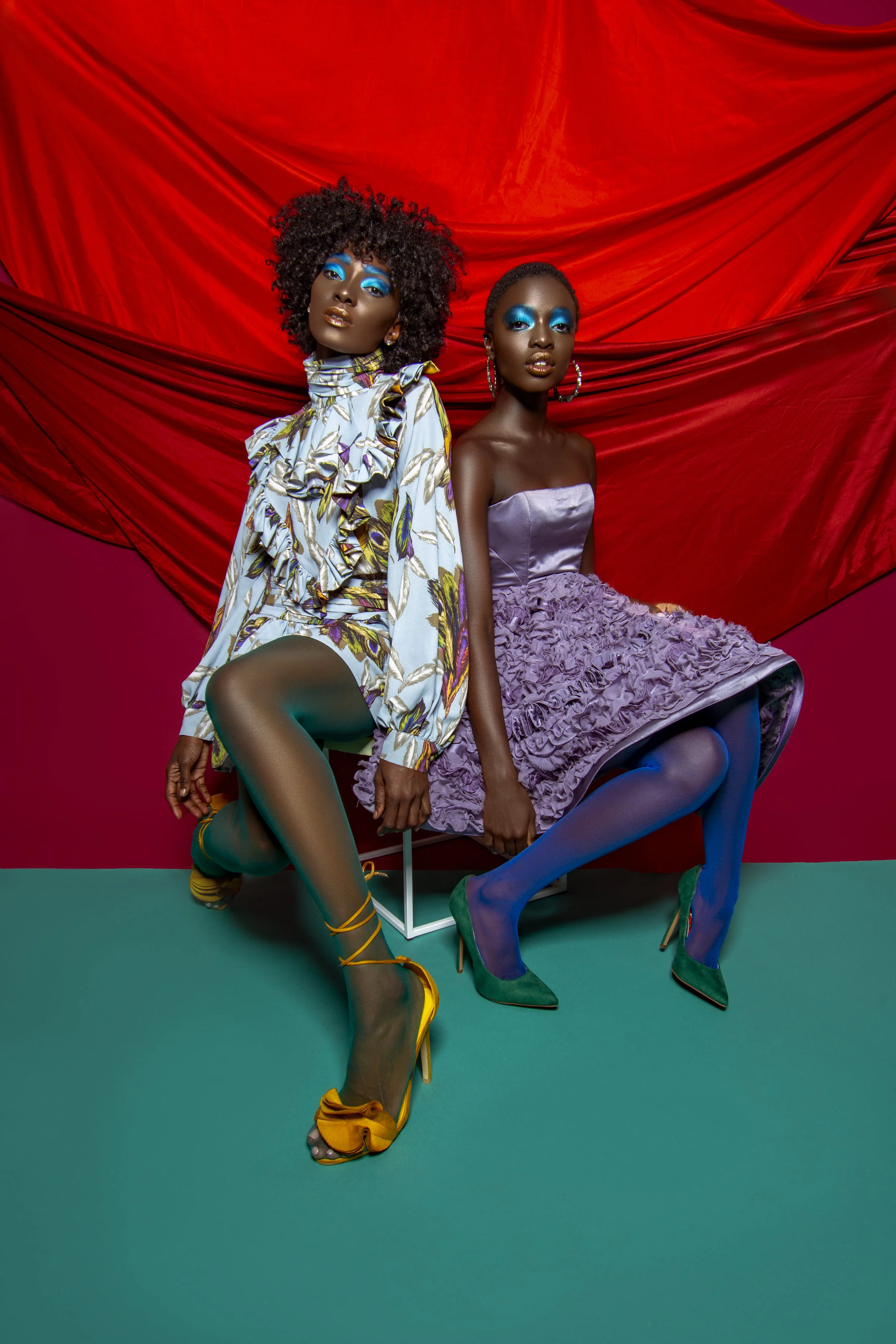 MODELS @anyekuos_ @khadijashari Farah Almesbah (@farahalmesbah) Shoes: Fashion Nova Right: Dress: Donatella Fabio (@donatellafabiocouture) Shoes: Steve Madden
