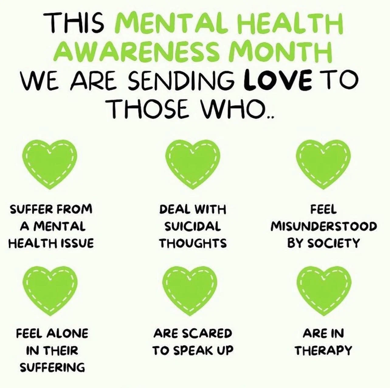 Mental health is VERY important to us and we are sending love to anyone who feels they are suffering. We aim to create a community that minimizes these feelings of being alone. We are with you 💚 Now and always.