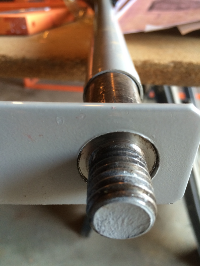 That's what it looks like when your wheel axle doesn't fit into the bracket provided.