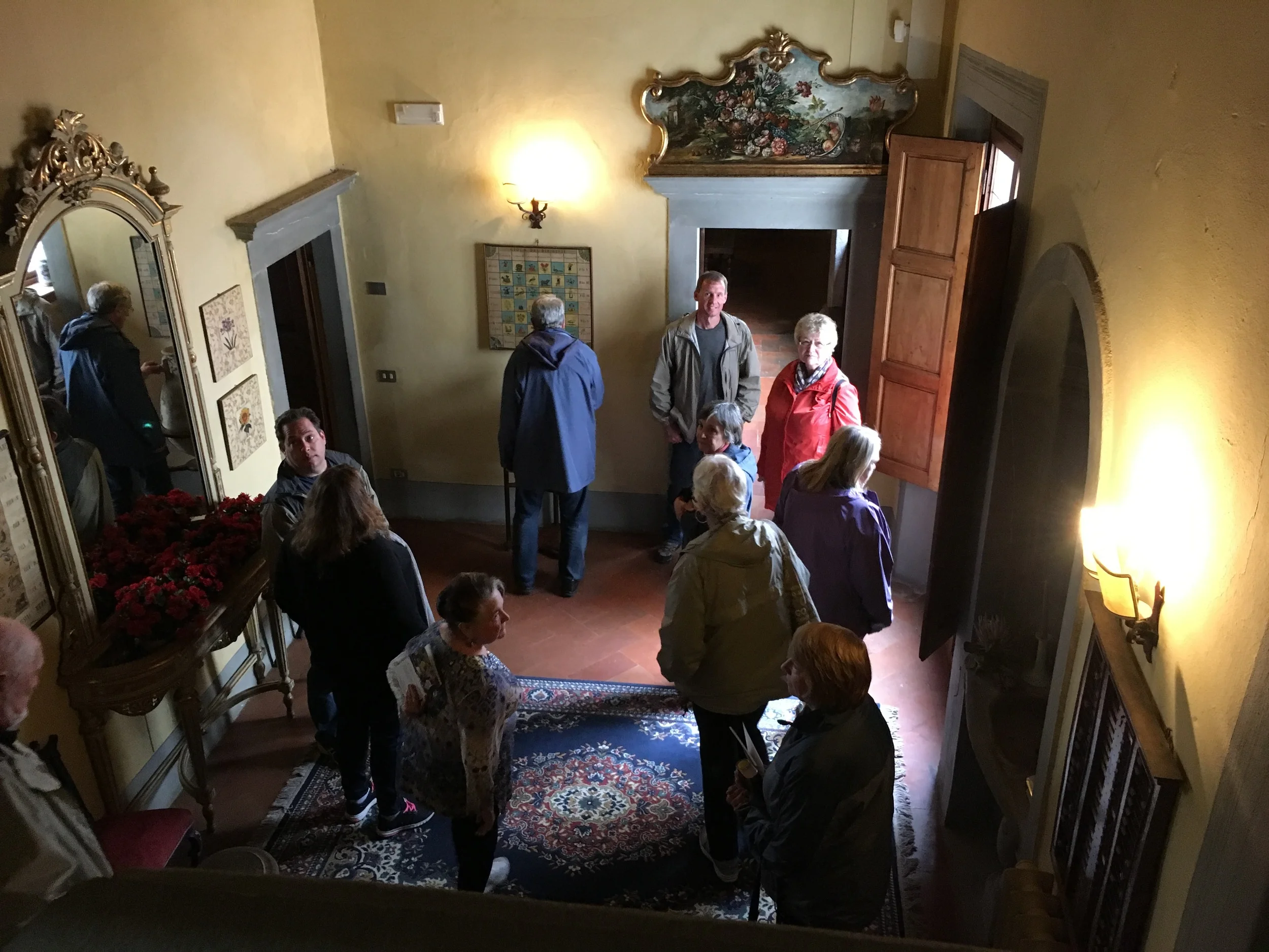 View of the hall, with some of our tour group in it