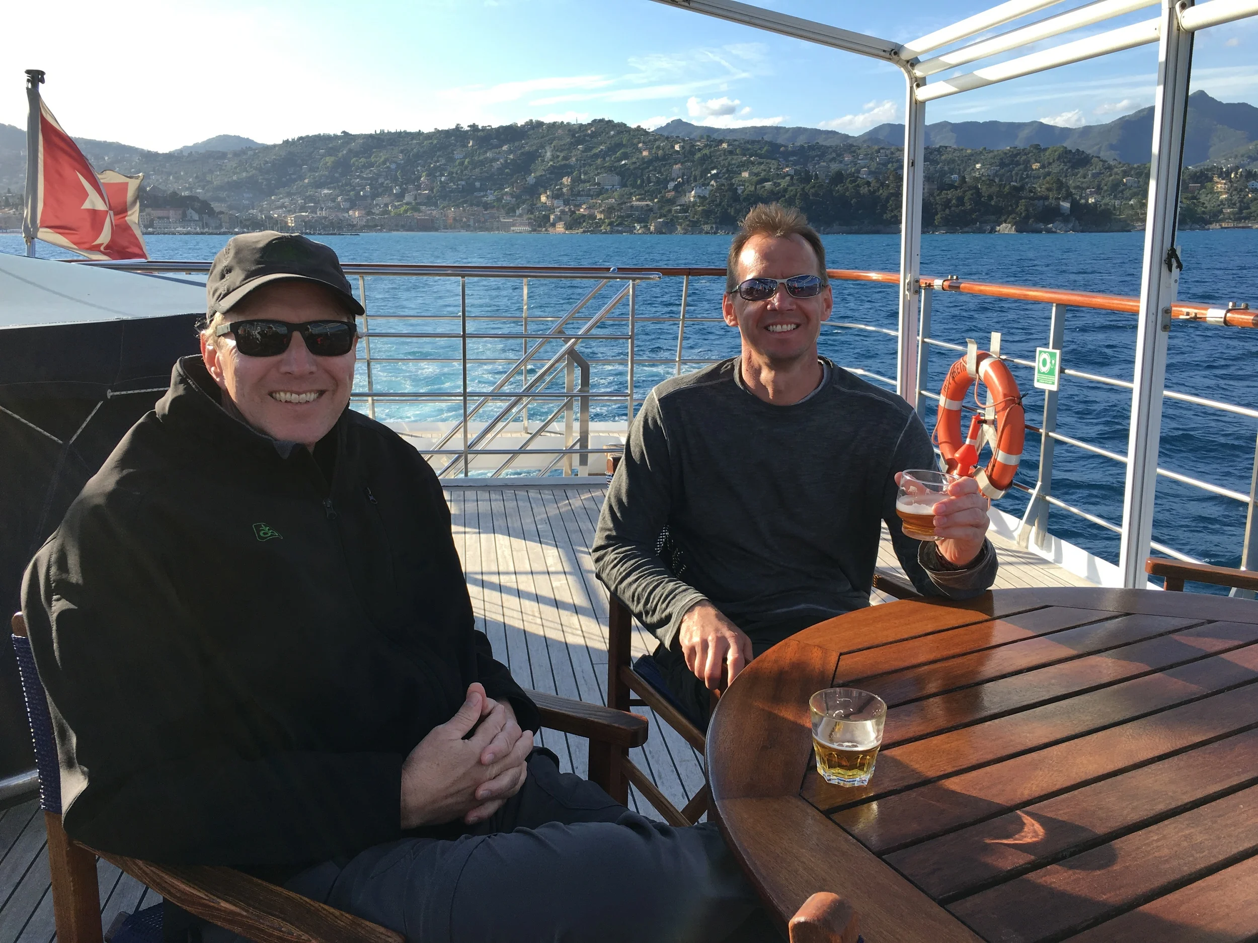 Bob and Al on the deck with their beer finds...
