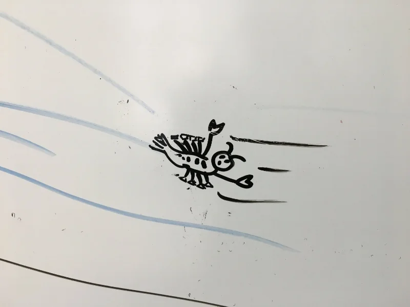 Crayfish, skating in the correct direction now