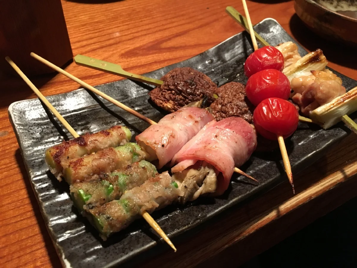 Yakatori appetizer plate