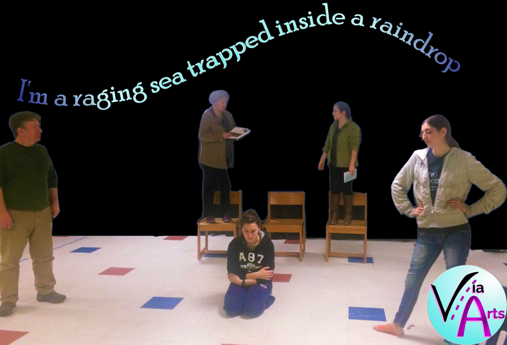 A tableau from Direct. Act. Devise. with one of our pieces of inspiration.