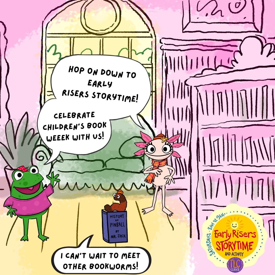 Tomorrow's theme for Early Risers Storytime is Books! It's the kickoff to Children's Book Week at the Blue Bunny - so we figured what better way than reading a few fan favorites? Join @ms.kierstensmusicroom for music, stories, and of course, an activ