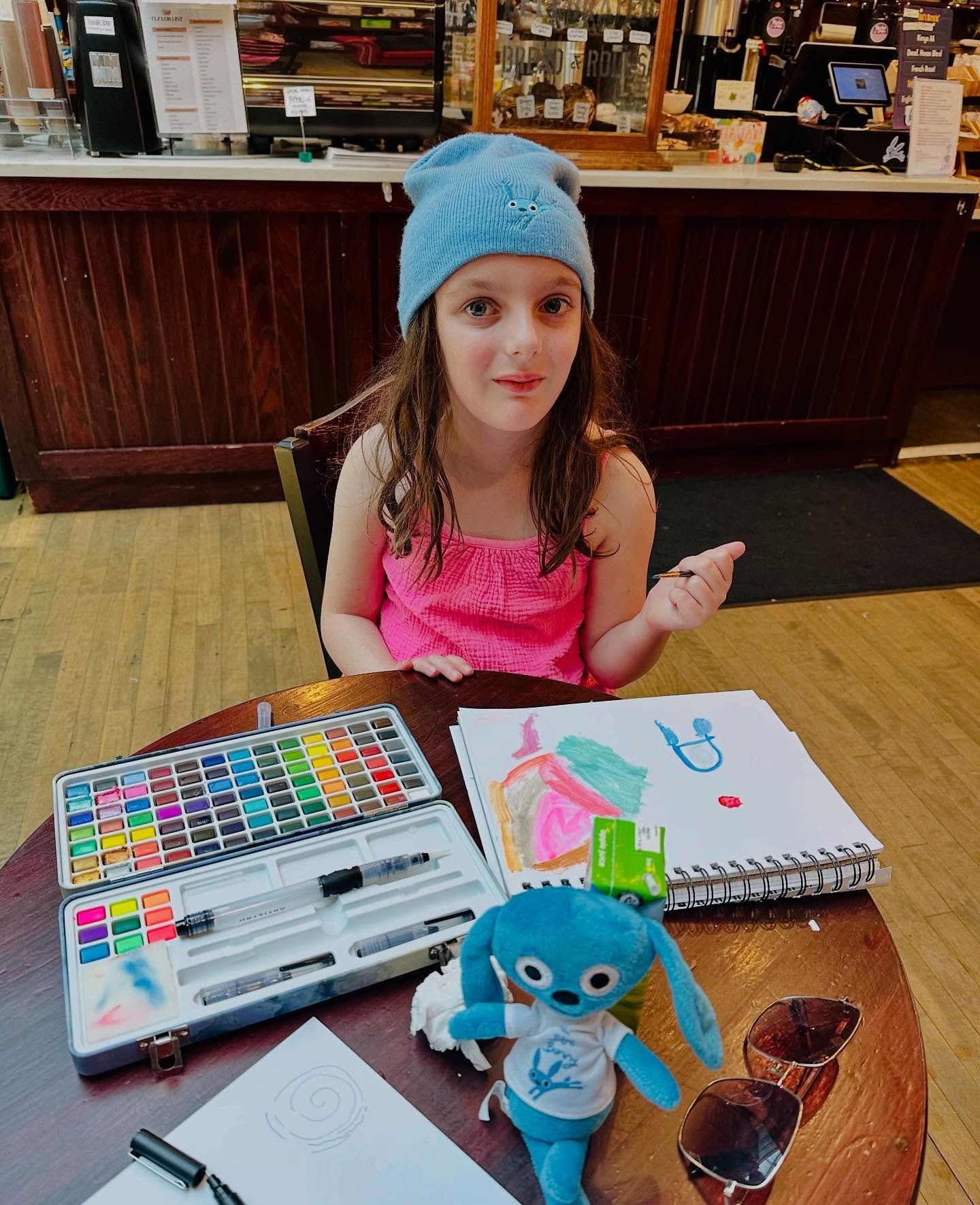 We spotted a cool kid creating in the shop on a hot day this week! 🎨📚❤️😊
