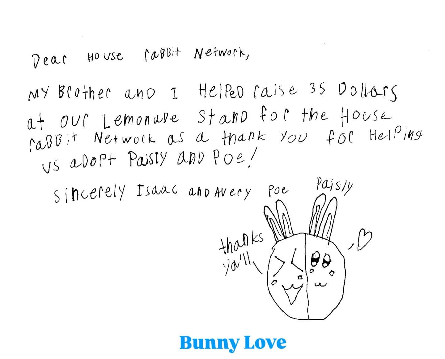 We love this beautiful letter. We also love @houserabbitnetwork and the amazing work they do to help find homes for orphan bunnies. Our recent BUNNY BLOCK PAWTY in @dedhamsquare was an absolute smash success! Will be doing it again next year! THANKS,