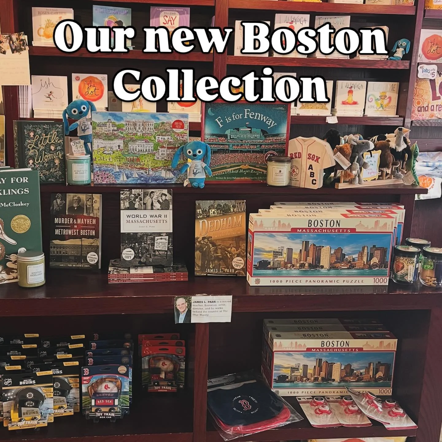 We have lots of Boston and New England themed books and puzzles, etc.! Hop on down and check them out! Including local authors like @jamesparrauthor @nancytupperling @peterhreynolds @fablepaul @jeffkinney @nancyschon