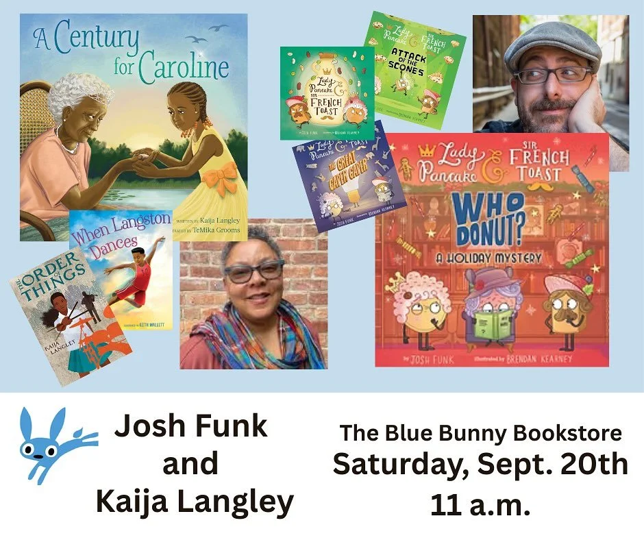 Join us this Saturday morning for a special 11am story time with two amazing authors - @joshfunkbooks & @kaijalangley ! Free and all are welcome! 📚❤️🎊