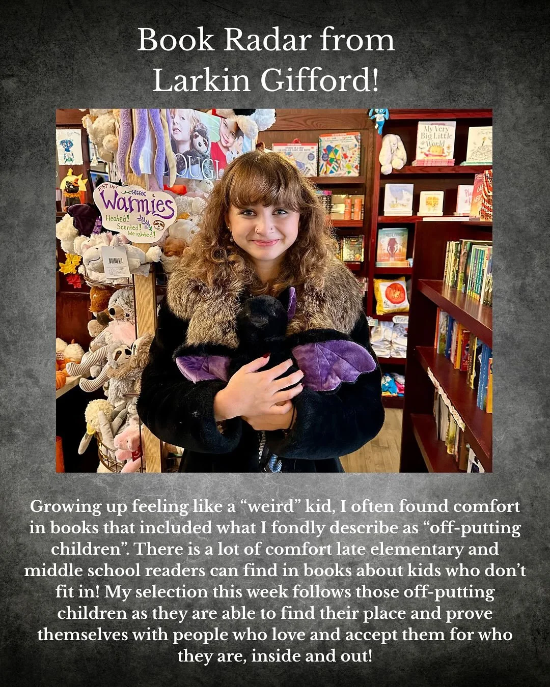 Our weekly book radar! 
Larkin Gifford is a student at the Woods College within Boston College getting an Applied Liberal Arts degree with a concentration in English. They work as a bookseller and adore recommending their favorite books to all differ