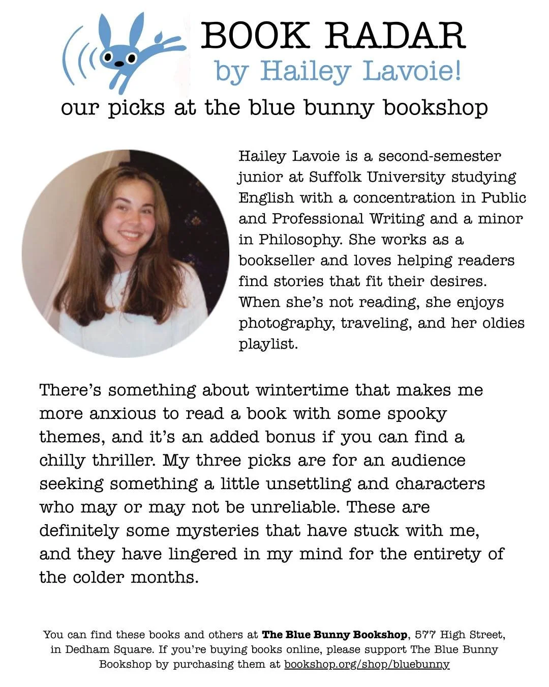 This week's Book Radar features thriller picks from Hailey Lavoie! Curl up in a cozy chair and dive into a good mystery!