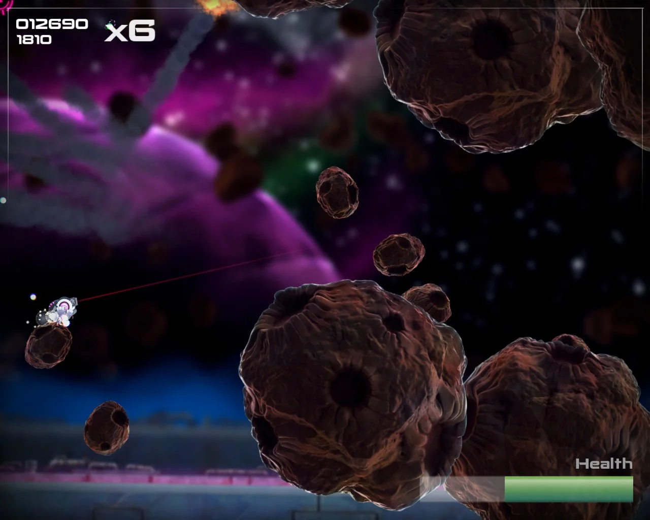 Obligatory asteroid blasting section!