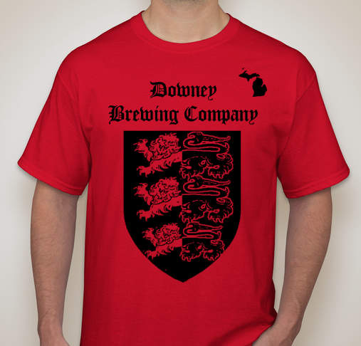 Fantasi År kaskade Red T-Shirt with Black Ink — Downey Brewing Company