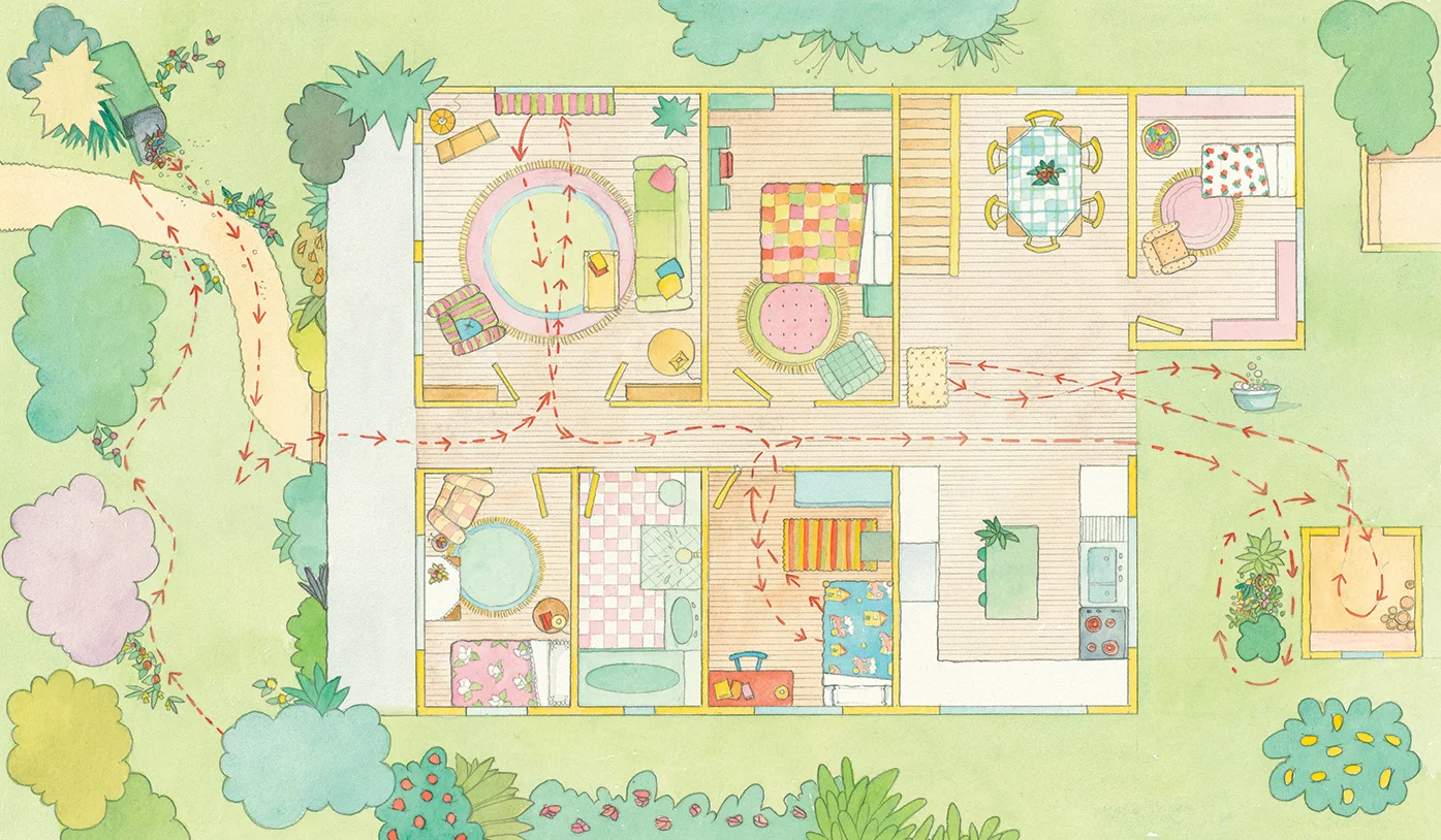 Map of Clementine's house and where she went