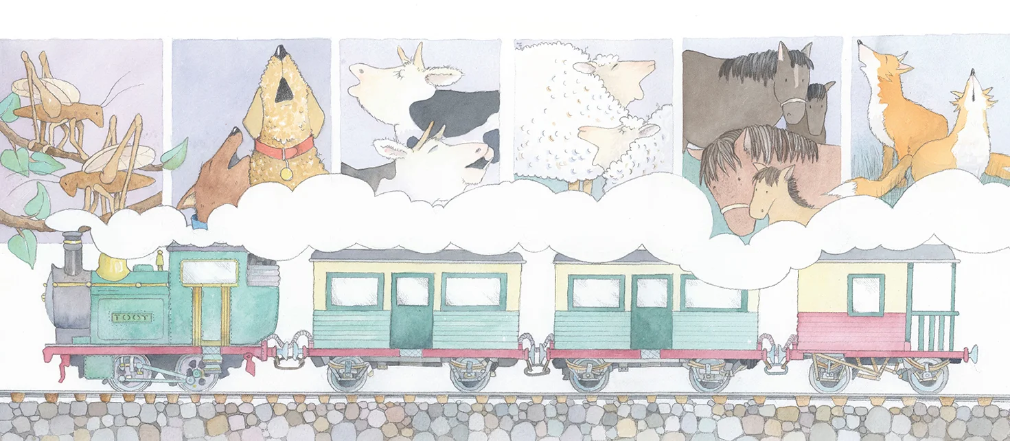 Chirp, bark, moo, maa, knicker, howl, whoosh, toot!