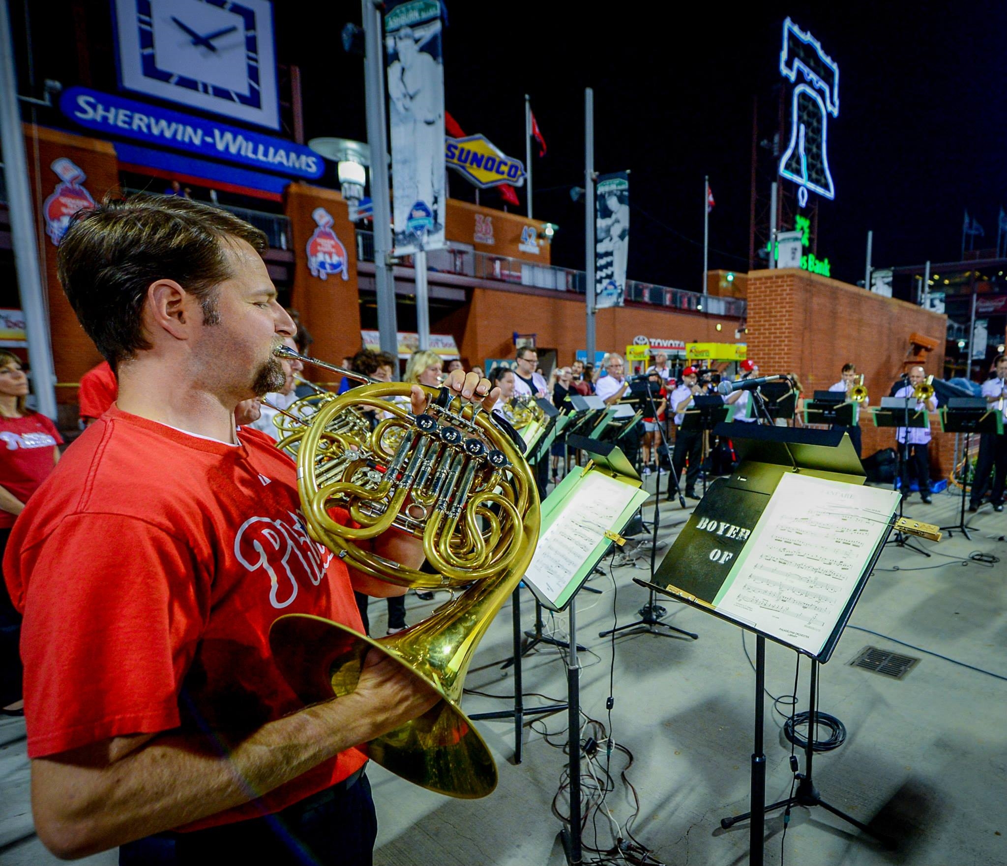 With the Philadelphia Orchestra Brass Section performing at a Phillies Game!