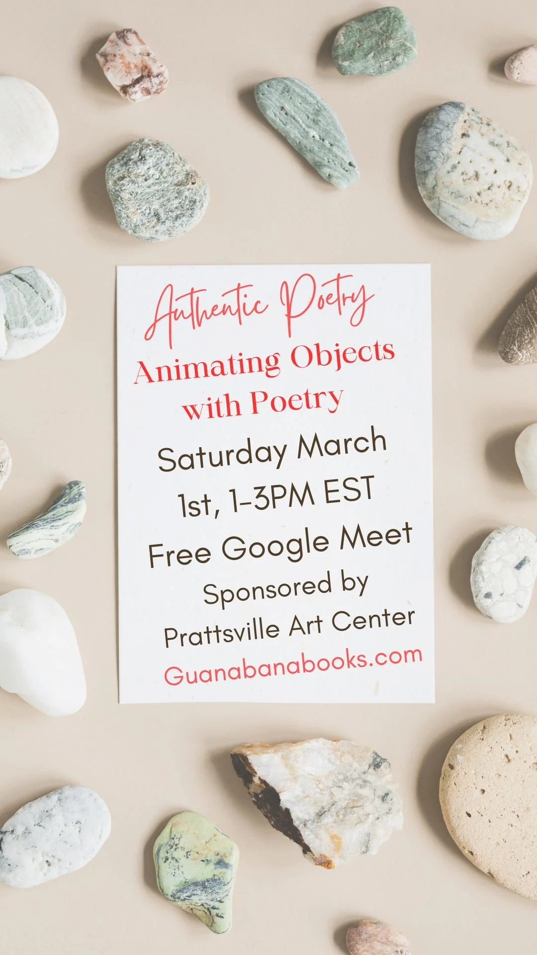 Animating Objects with Poetry - Free on Google Meet - Sponsored by Prattsville Art Center