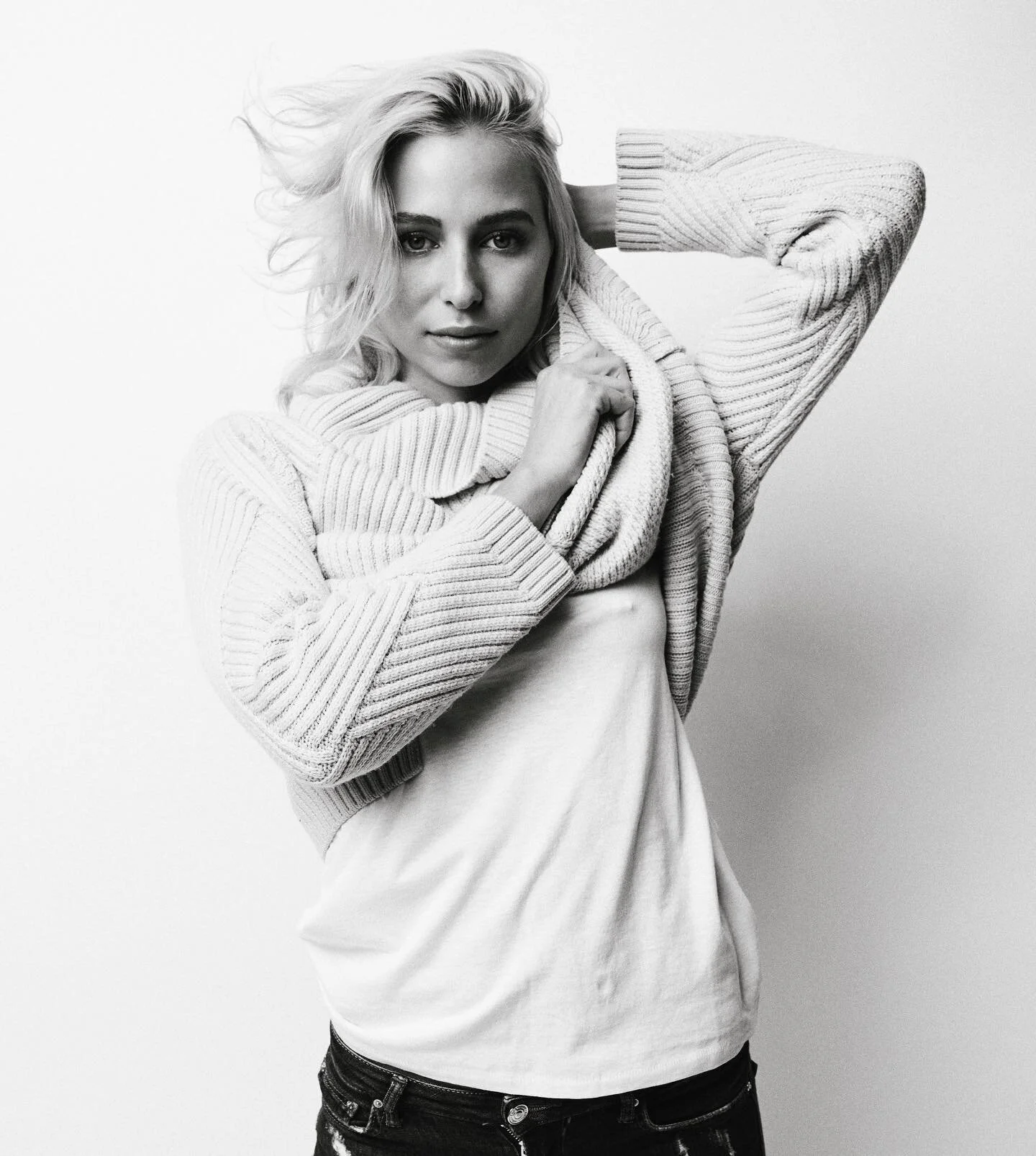 &bull; keeping cosy this winter ❄️ but always wearing a tee 💥