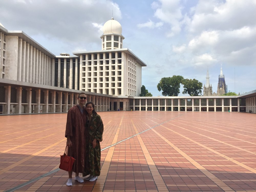At Istiqlal Mosque (3rd largest mosque in the world)