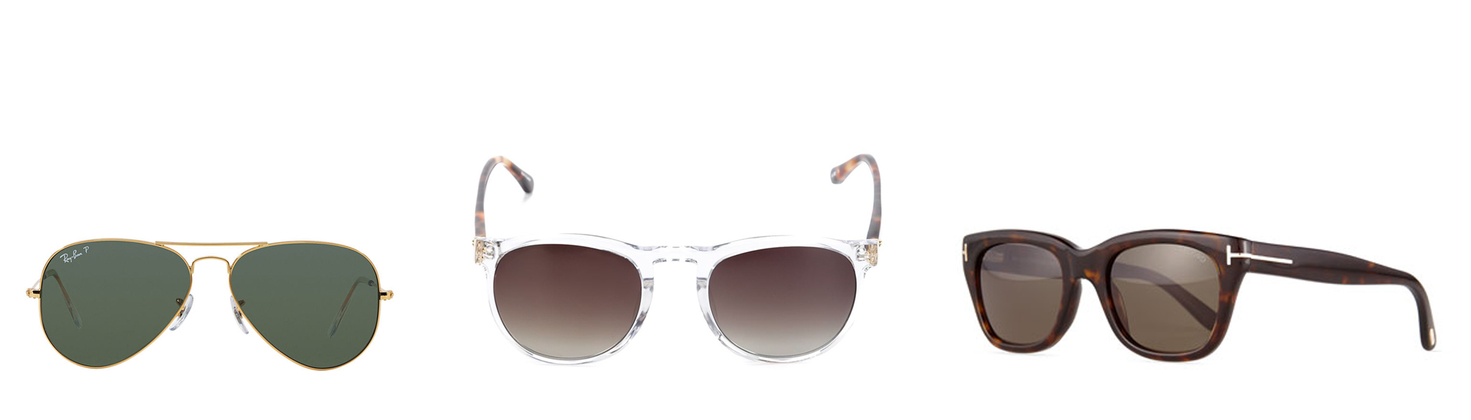 Ray-Ban Aviators - $199 Linda Farrow Square Frame - $500 Tom Ford Acetate Frame - $404