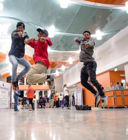 Action is a great way to capture kids/teens and convey a fun, light hearted welcome
