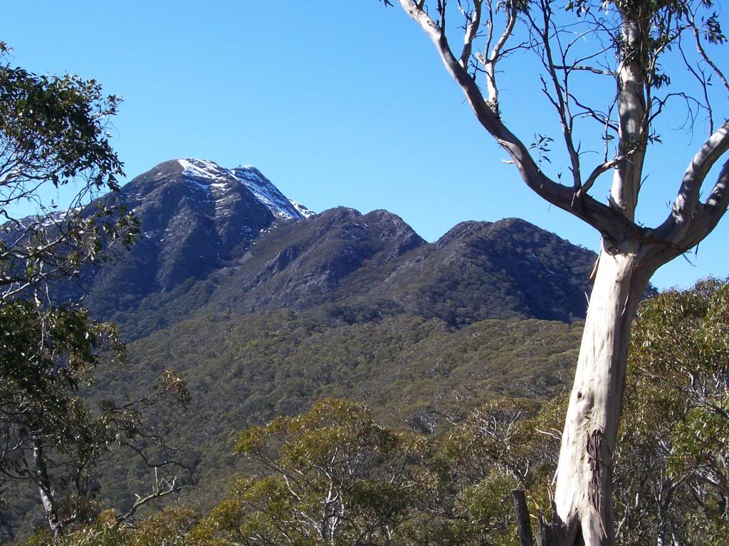 Late spring view of the two main hills and the summit ridge from Big Hill at the start of the walk. © David Sisson.